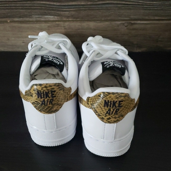 New Nike Air Force 1 White Sneakers Unisex Snake Print AF1 Casual Streetwear - Picture 5 of 9